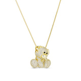 Iced Jumbo EP Teddy Necklace in 14K gold plating, side view