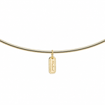 Engraved Tag Nameplate on a cuff, angled view