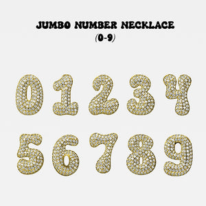 ICED JUMBO DOUBLE DIGIT NUMBER NECKLACE