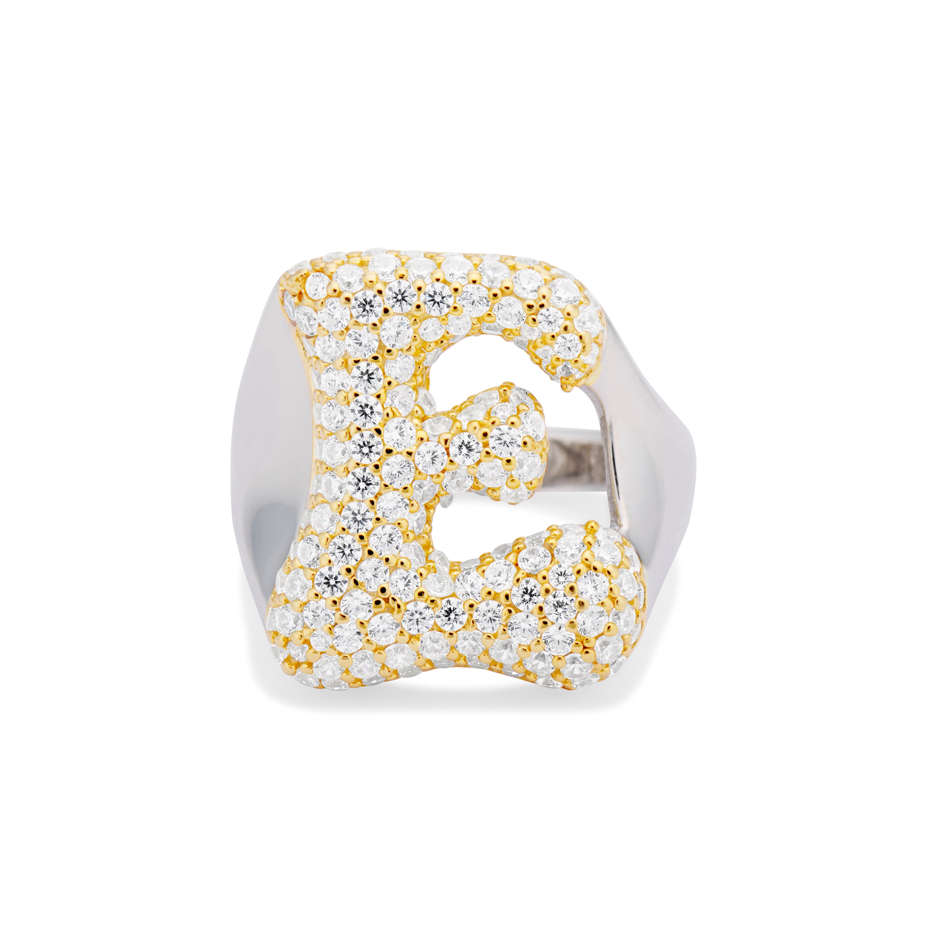 Iced Jumbo Letter Ring | EP Jewels – ep jewels