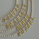Pearly Nameplate Necklace