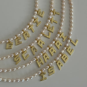 PEARLY NAMEPLATE NECKLACE