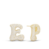 Iced Jumbo Letter Earring - Single