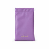 EP Jewels hair pin pouch in lavender with gold logo