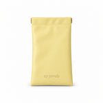 EP Jewels hair pin pouch in butter yellow with gold logo