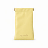 EP Jewels hair pin pouch in butter yellow with gold logo