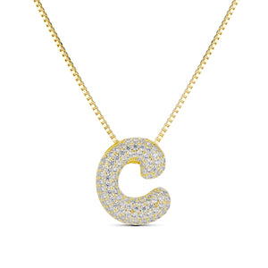 GOLD ICED JUMBO LETTER NECKLACE