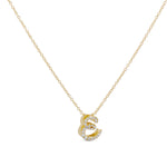 EP Jewels Iced Baby Script Letter Necklace with a script S pendant