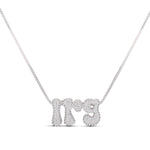 Iced Jumbo Initials Necklace in silver with CZ bubble initials