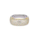 Two-tone Iced Kaete Pave Ring in 18K gold plating, front view
