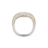 Side view of the Iced Kaete Pave Ring showing the silver band