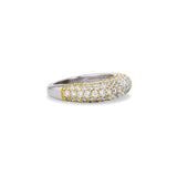 Side view of the Iced Kaete Pave Pinky Ring on a silver band