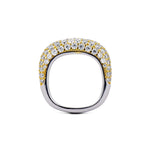 Iced Kaete Pave Pinky Ring from the side showing the silver band