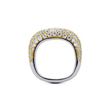 Iced Kaete Pave Pinky Ring from the side showing the silver band