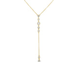 Lariat Drop Necklace in 14K gold plating, front view