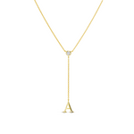 EP Jewels Lariat Letter Necklace with a dangling letter A pendant