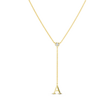 EP Jewels Lariat Letter Necklace with a dangling letter A pendant