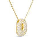 Side view of the Iced Medium Jumbo number 0 pendant