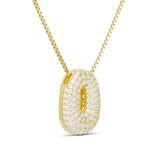 Side view of the Iced Medium Jumbo number 0 pendant