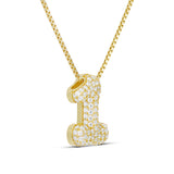 Side view of the Iced Medium Jumbo number 1 pendant