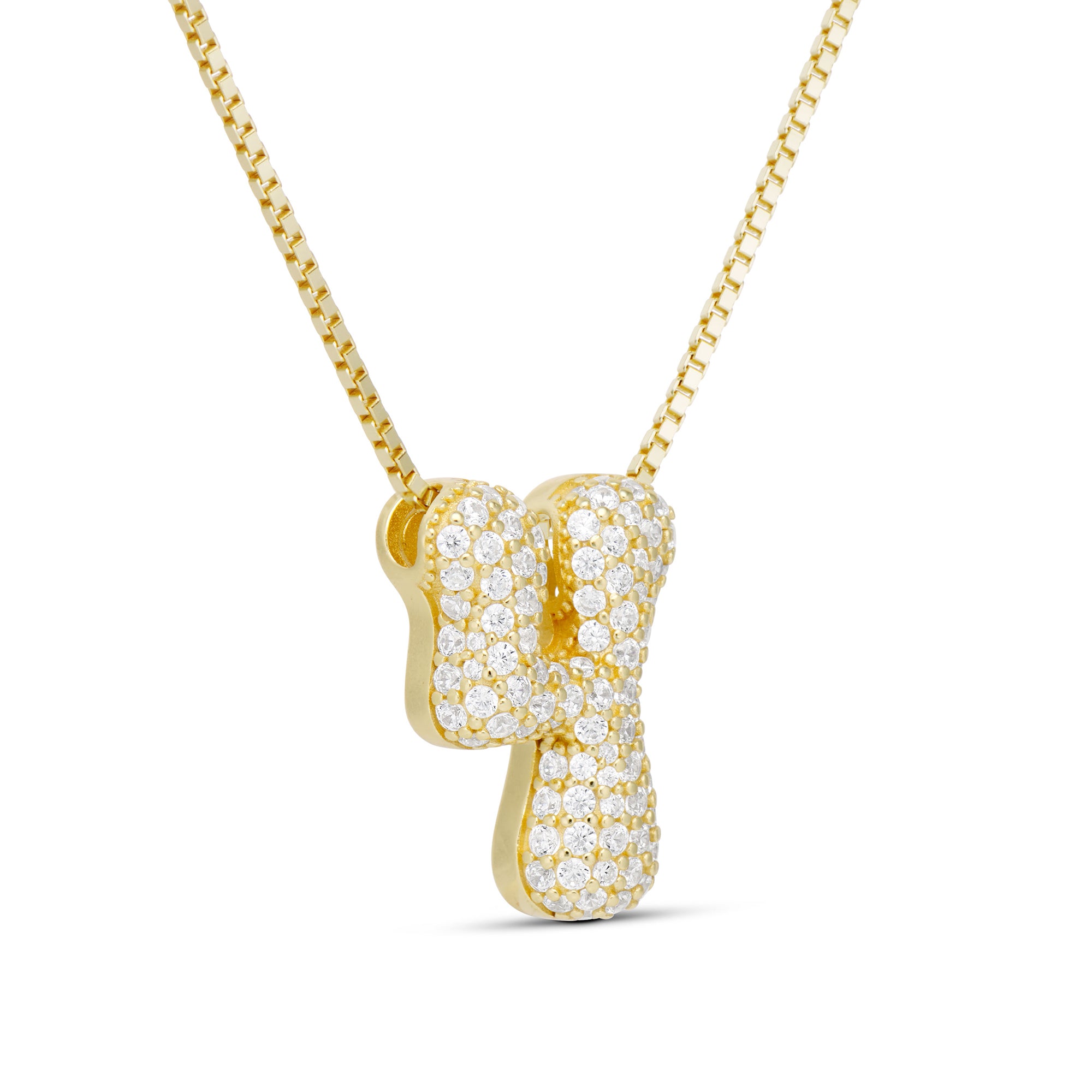 Side view of the Iced Medium Jumbo number 4 pendant