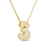 Side view of the Iced Medium Jumbo number 3 pendant