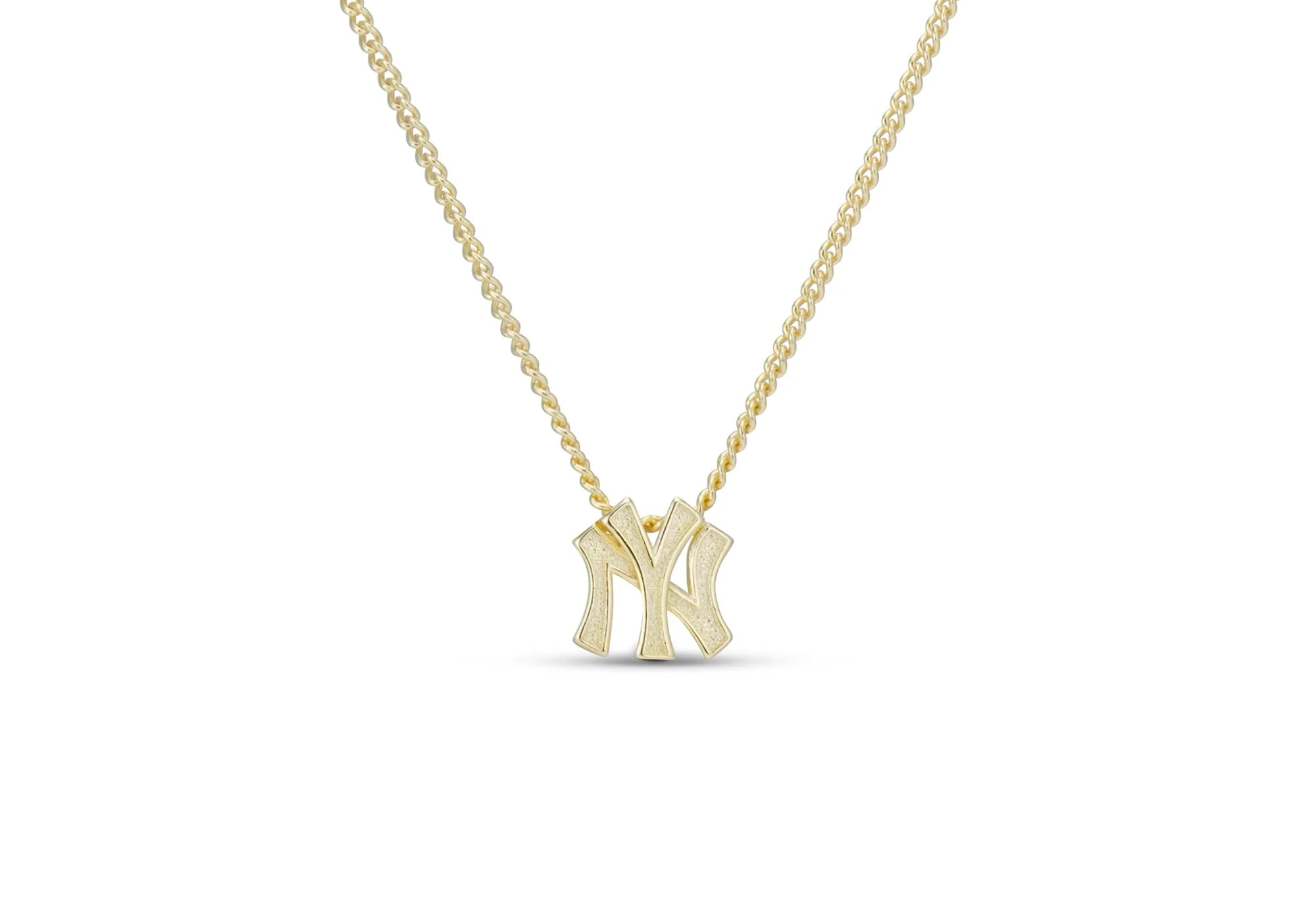 Mini gold NY Yankees pendant necklace