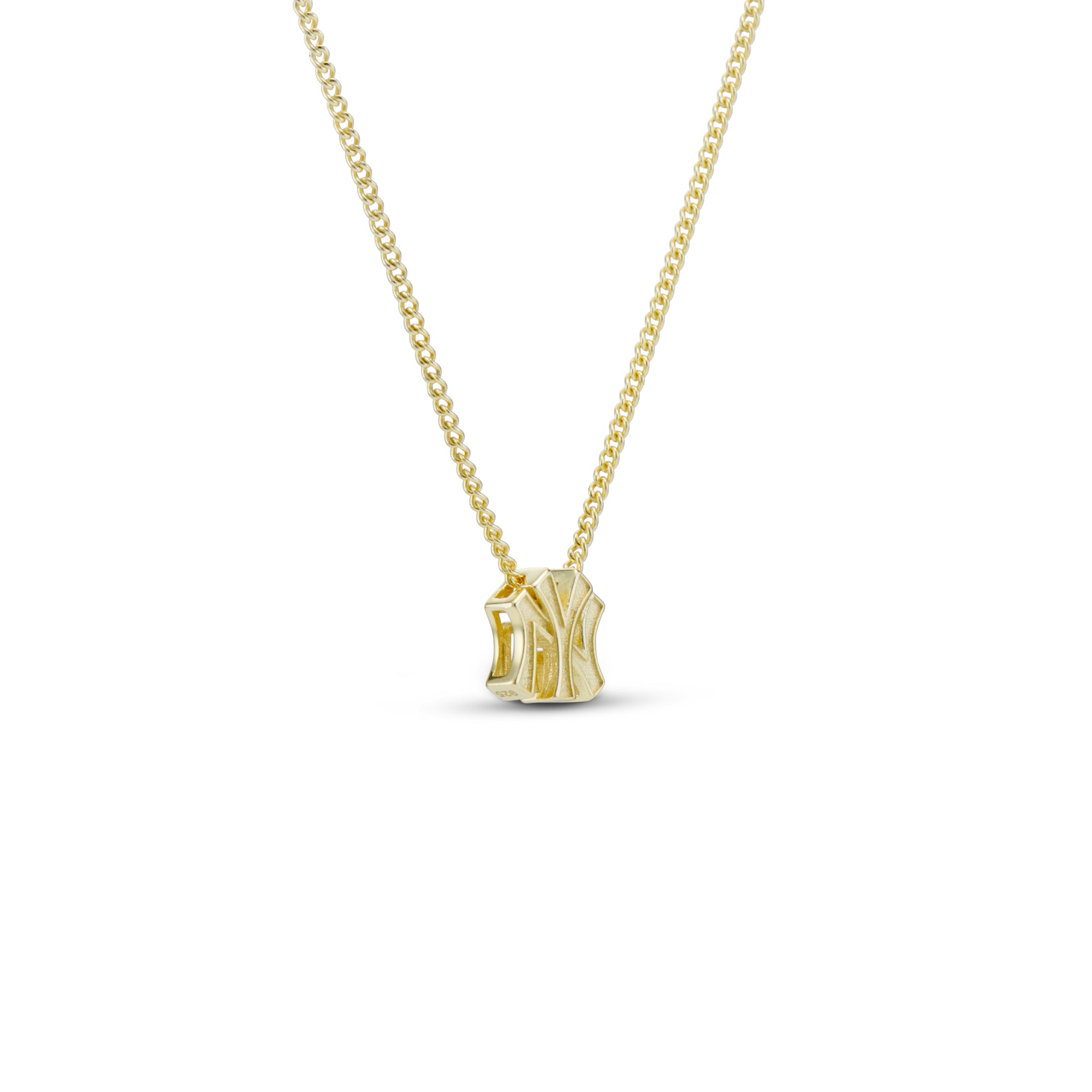 Mini NY Yankees Necklace in 14K gold plating, side view