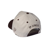 Back of the EP Teddy Trucker Hat with EP Jewels embroidery and an adjustable snapback