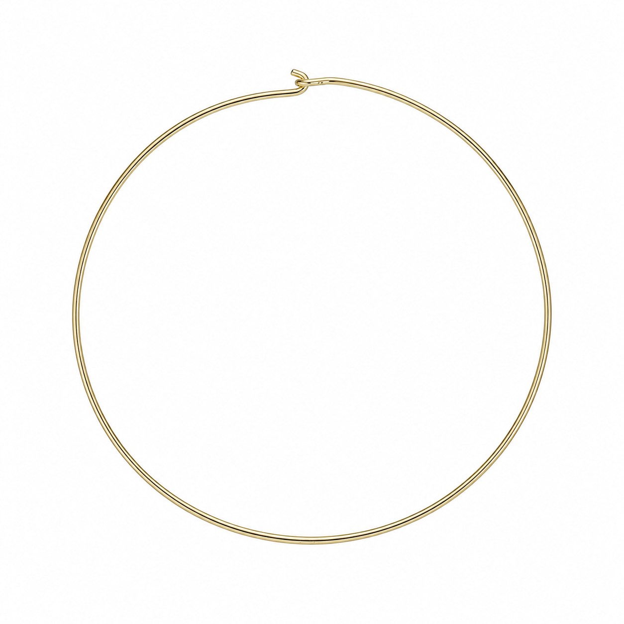 Thin Cuff Necklace, a 2.3mm gold cuff with a hook closure