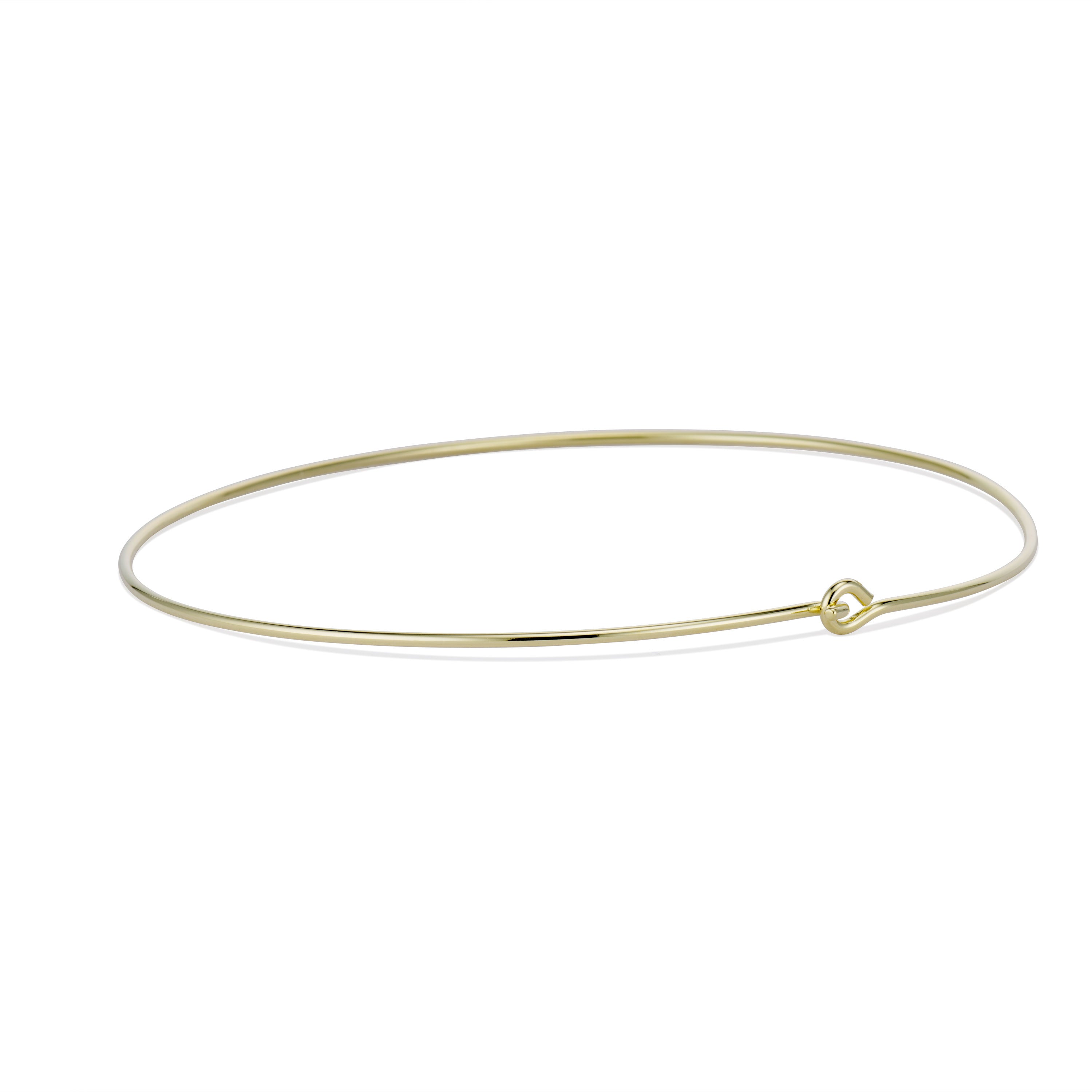 Side view of the Thin Cuff Necklace showing the hook closure