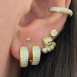 Cz Gold Stud Earring