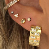 Cz Tri-star Stud Earring