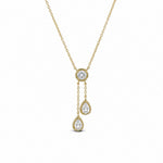 Trio Dangle Necklace in 14K gold plating, front view