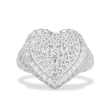 Cz Pave Puff Heart Ring