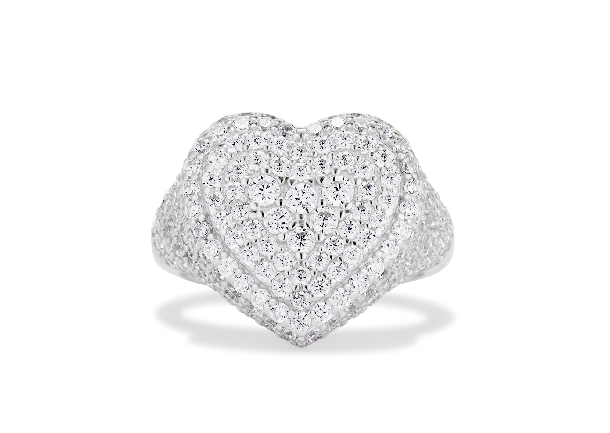Puff Rib Ring CZ Pave Puff Heart Ring | EP Jewels – ep jewels
