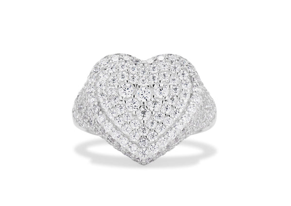 CZ PAVE PUFF HEART RING – EP JEWELS