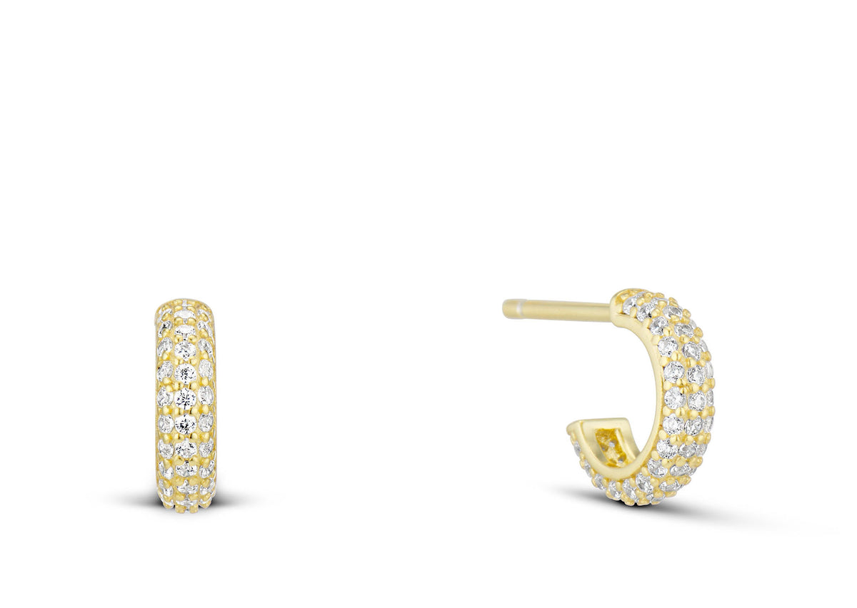 Ice Hoop Small Pave Gold