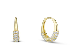 CZ DOME HUGGIE EARRING