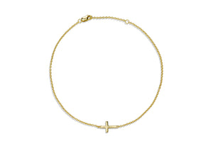 SIDEWAYS CROSS ANKLET