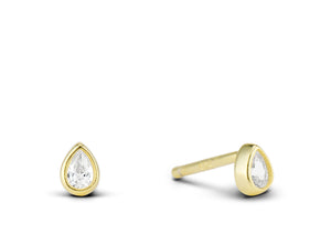 CZ RAINDROP STUD EARRING