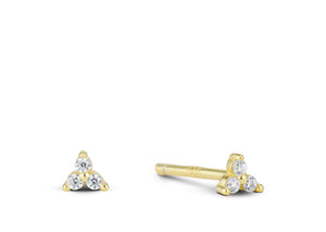 CZ TRI-STAR STUD EARRING