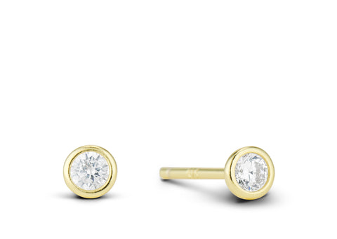 CZ GOLD STUD EARRING