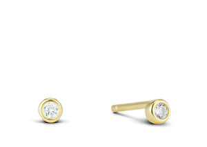 CZ TINY GOLD STUD EARRING