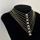 Baby Cz Double Digit Number Necklace