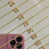 Baby Cz Double Digit Number Necklace