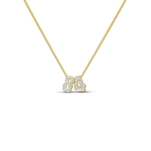 BABY CZ DOUBLE DIGIT NUMBER NECKLACE