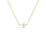 Cz Sideways Cross Necklace