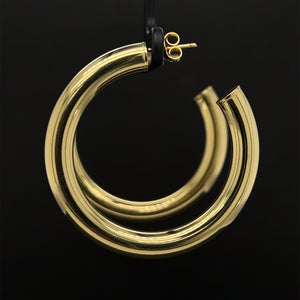 LARGE GOLD CHUNKY HOOP EARRING