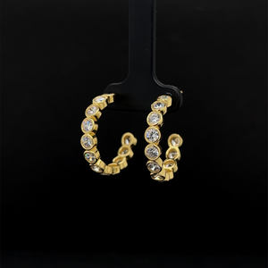 ICED DOUBLE BUBBLE HOOP EARRING